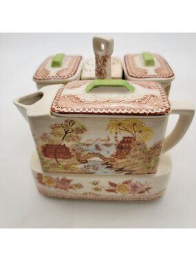 Vintage Brown & Ritchie Oriental Garden Condiment Set